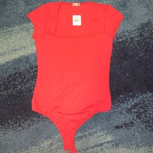 Red Free People Body Suit